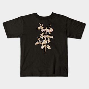 Gold Prism Mosaic Prickly Sweetbriar Rose Botanical Illustration Kids T-Shirt